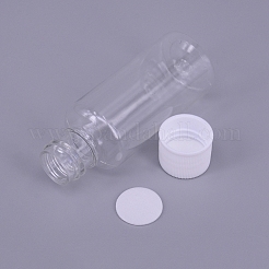 白いスクリュートップキャップ付き30mlプラスチックジャー  詰め替え式ボトル  コラム  78x29.5mm&nbsp;AJEW-TAC0020-10A