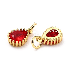 Brass Micro Pave Cubic Zirconia Pendants&nbsp;X-ZIRC-D120-01G-02