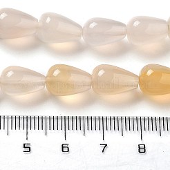 天然ホワイトアゲート瑪瑙ビーズ連売り  ティアドロップ  12x8mm  穴：1.2mm  約33~34個/連  15.16~16.54''（38.5~42センチメートル）&nbsp;G-B106-A20-02