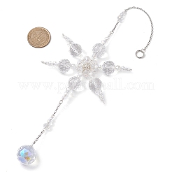 Glass Snowflake Pendant Decorations&nbsp;HJEW-TA00237