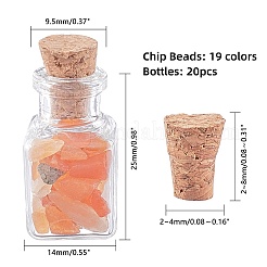 19Pcs Various Gemstone No Hole Chips in Bottles&nbsp;G-PH0034-50
