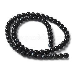 天然ブラックリップシェルビーズ連売り  染め  ラウンド  ブラック  6mm  穴：1mm  約64個/連  14.92インチ（37.9cm）&nbsp;SSHEL-C013-01A
