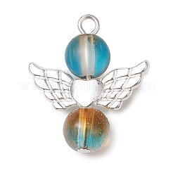 10Pcs Frosted Baking Paint Glass Pendants&nbsp;PALLOY-JF03269