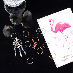 Brass Wine Glass Charm Rings&nbsp;KK-PH0036-43