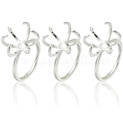 6Pcs Adjustable Brass Ring Components&nbsp;KK-BBC0021-25