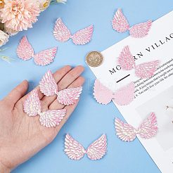 模造革布アイロン接着/パッチ縫い付け  マスクと衣装のアクセサリー  アップリケ  バックパック用  服  ウイング  ピンク  40x64x1mm&nbsp;DIY-WH0177-84D