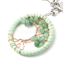 Natural Green Aventurine Keychains&nbsp;TREE-PW0001-04D