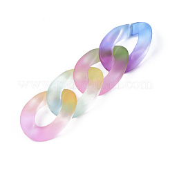Spray Painted Two Tone Transparent Acrylic Linking Rings&nbsp;OACR-S036-001B-N