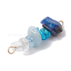 10Pcs 10 Styles Mixed Gemstone Chip Beaded Connector Charms&nbsp;PALLOY-JF02872