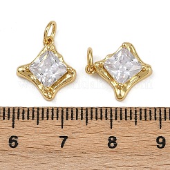 Brass Micro Pave Cubic Zirconia Pendants&nbsp;KK-B150-14G