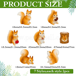 14Pcs 7 Styles Resin Display Decorations&nbsp;DJEW-MA0001-03