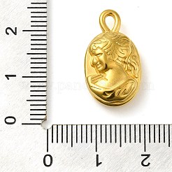 イオンプレーティング（IP）304ステンレスペンダント  女性の魅力を持つ楕円形  18KGP本金メッキ  21x12x6mm  穴：3.5x2mm&nbsp;STAS-M070-09G