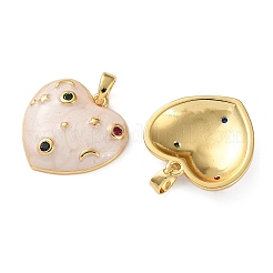 Brass Micro Pave Cubic Zirconia Pendants&nbsp;KK-D221-07G