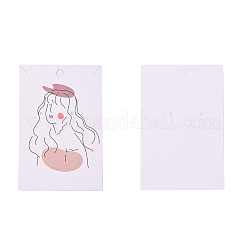 長方形厚紙イヤリングディスプレイカード  ジュエリーディスプレイ用  女性の模様  9x6x0.04cm  約100個/袋&nbsp;CDIS-P004-16A-01