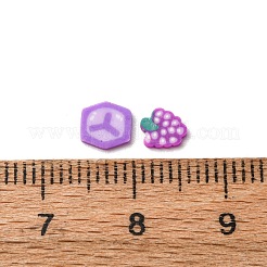 手作りのポリマー粘土カボションとプラスチックビーズ、DIYジュエリー作りの金具  混合図形  青紫色  2~8x2~7x0.5~5.5mm&nbsp;CLAY-B007-04K