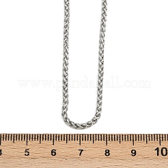 304ステンレススチール製ウィートチェーンネックレス（ユニセックス）  ステンレス鋼色  17.72インチ（45cm）  2mm&nbsp;NJEW-K395-01A-P