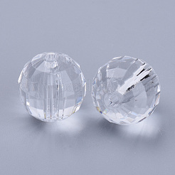 透明なアクリルビーズ  多面カット  ラウンド  透明  8x8mm  穴：1.5mm  約1770個/500g&nbsp;TACR-Q254-8mm-V01
