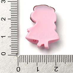 漫画の女の子の不透明樹脂デコデンカボション  人形  ピンク  24x18x6mm&nbsp;RESI-S392-01C-05
