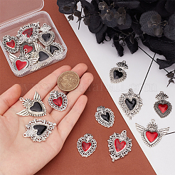 16Pcs 8 Styles Gothic Themed Alloy Pendants&nbsp;ENAM-UN0001-09