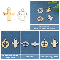 8Pcs 2 Style Ion Plating(IP) 304 Stainless Steel Charms&nbsp;STAS-UN0032-33