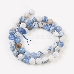 Faceted Natural Fire Crackle Agate Beads Strands&nbsp;X-G-F447-8mm-B09