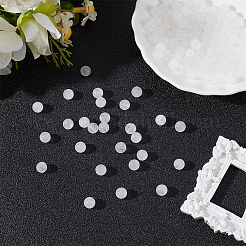 120Pcs Round Natural White Jade Beads&nbsp;G-PA0001-07A