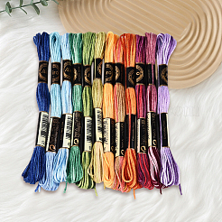 6層ポリエステル刺繍フロス  クロスステッチの糸  セグメント染めグラデーションカラー/クリスマス/秋カラーシリーズ  カラフル  0.5~1mm  約8.75ヤード（8m）/バンドル  12束/セット&nbsp;OCOR-WH20074-15A
