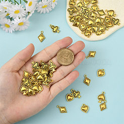 72Pcs 4 Styles Tibetan Style Alloy Pendants&nbsp;FIND-SC0019-40AG