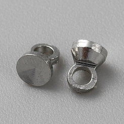 真鍮ビーズキャップペンダントベイル  グローブガラスバブルカバーペンダント用  プラチナ  3.5x3mm  穴：1mm&nbsp;KK-WH0045-83A-P