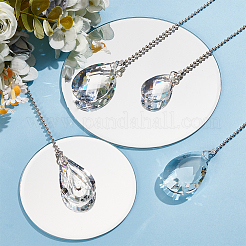 4Pcs 4 Styles Teardrop Glass Charms Ceiling Fan Pull Chain Extenders&nbsp;HJEW-SP0001-78