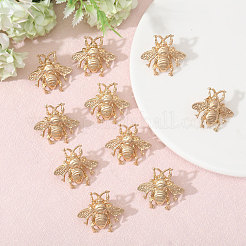 バックパックや服に使える蜂の合金ブローチ12個  ゴールドカラー  27x30x4.5mm&nbsp;JEWB-CA0001-53G
