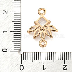 真鍮舗装クリアキュービックジルコニアコネクタチャーム  18KGP本金メッキ  ファン  19x14.5x4mm  穴：1.5mm&nbsp;ZIRC-U004-02G-01