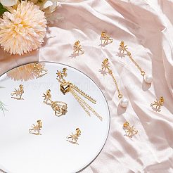 12Pcs Brass Micro Pave Cubic Zirconia Stud Earrring Findings&nbsp;KK-UN0005-34