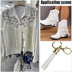 3mの合成皮革タッセルリボン  洋服アクセサリー  ホワイト  5-7/8インチ（150mm）  約3.28ヤード（3m）/セット&nbsp;OCOR-AR0001-89B