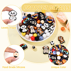 72Pcs 18 Styles Silicone Focal Beads&nbsp;SIL-YW0002-09