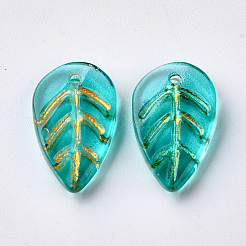 Transparent Spray Painted Glass Pendants&nbsp;GLAA-S054-002B-01