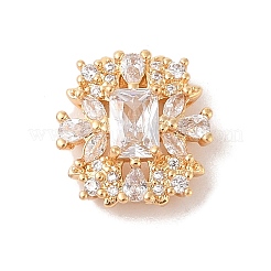Brass Micro Pave Cubic Zirconia Beads with Glass&nbsp;KK-B100-075G