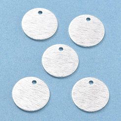 真鍮製チャーム  カドミウムフリー＆鉛フリー  フラットラウンド  925銀メッキ  12x1mm  穴：1.4mm&nbsp;KK-Y003-06G-S