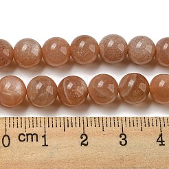 Round Natural Sunstone Beads Strands&nbsp;G-F222-33-8mm-1