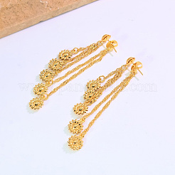 女性用真鍮製スタッドピアス  ヒマワリ  18KGP本金メッキ  70x20mm&nbsp;MI0671
