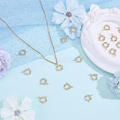 環境に優しい真鍮スプリングリング留め具20個  カドミウムフリー＆鉛フリー  長持ちメッキ  18KGP本金メッキ  9x2mm  穴：1.5mm  内径：5mm&nbsp;KK-BBC0027-69A-G