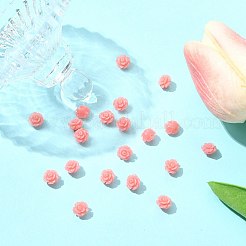 合成サンゴ彫刻染めビーズ20個  花  ピンク  6~7x7x4~5mm  穴：1mm&nbsp;SHEL-FS0001-10