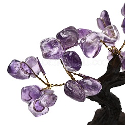 Natural Amethyst Chips Tree Sculpture&nbsp;DJEW-K026-01A