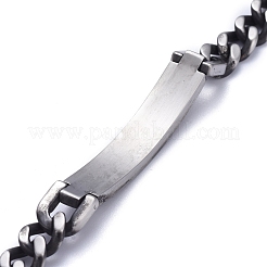 Religion 304 Stainless Steel Cuban Link Chain Bracelets&nbsp;BJEW-P263-H01-AS