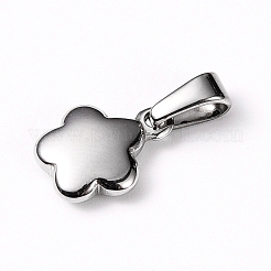 変色しにくい304ステンレススチールペンダント  花  ステンレス鋼色  12x9x3mm  穴：8x3mm&nbsp;STAS-I127-005P