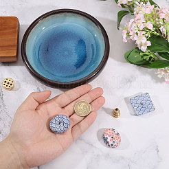 Japanese Style Oval Porcelain Incense Burners Holder&nbsp;AJEW-CA0005-05