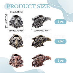 3Pcs 3 Colors Brass European Beads&nbsp;KK-ME0004-16