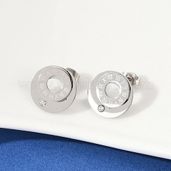 304 Stainless Steel Rhinestone Stud Earrings&nbsp;EJEW-Z089-06P