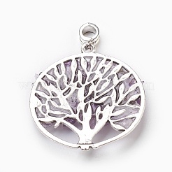 Natural Amethyst European Dangle Charms&nbsp;PALLOY-JF00353-01