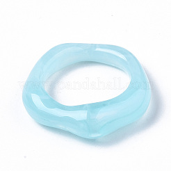 透明樹脂指輪  天然石風  ライトスカイブルー  usサイズ6 3/4(17.1mm)&nbsp;LS-RJEW-T013-001-F04